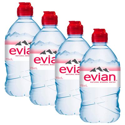 4 x 75cl Sports Cap Natural Still Mineral Water Bottles Pack