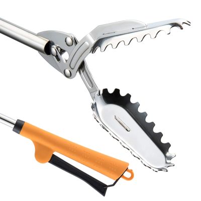 FTH All Stainless Steel Reacher Grabber 40-inch Tool Heavy Duty Trash Picker Snake Tongs