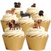 24 Stand Up Dachshund Sausage Dog Puppy Themed Edible Wafer paper Cake Toppers Decorations view 1