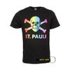 FC St. Pauli T-Shirt Top Print Skull Rainbow Collection 2020 Men's Black + 2x Fanergy Grape Sugar, black, XXL view 1