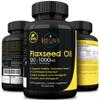 Flaxseed Oil Capsules - 1000 mg - 120 Vegan Soft Gels - High in Omega 3, 6, 9 - Cold Pressed Flax Seed Formula - 4 Months Supply - by NextGenU view 1