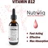 Nutroliq Vitamin B12 Liquid Drops - High-Strength 5000mcg Methylcobalamin Supplement - Energy Booster, Immune System Support, Better Concentration and Metabolism - Vegan & Vegetarian Formula - 60ml view 2