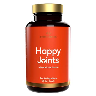 Happy Joints, High Strength Turmeric Extract & Glucosamine Joint Care Tablets, Added Vitamin D3 & C, Health Joints, Bones & Muscles, Vegan, 60 Tablets - Protein Works