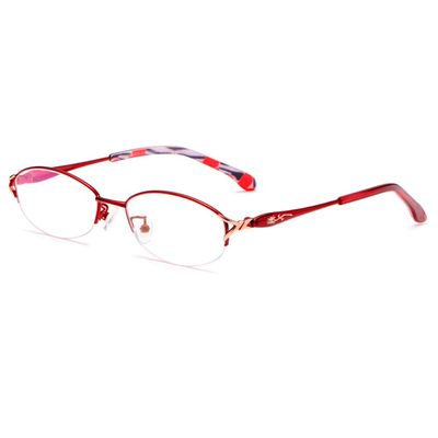 CAOXN Progressive Multi Focus Ultralight Reading Glasses Womens Far And Near Dual Use Anti Blue Light Magnification Optical Eyewear,Red,+ 1.00