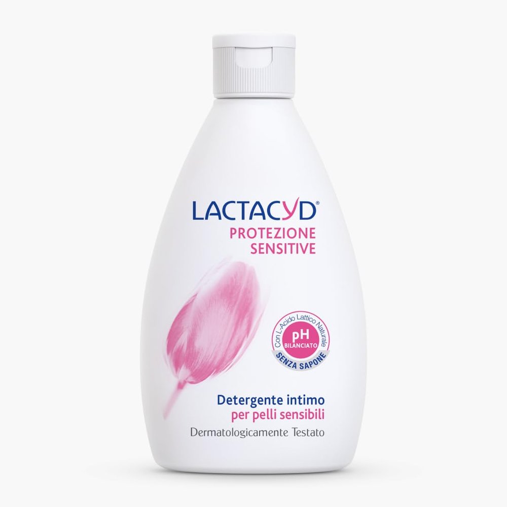Lactacyd Sensitive Protection, Intimate Hygiene Cleanser Suitable for Sensitive Skin, with Biotechnological Lactic Acid and Cotton Extract, Pack of 6 Pieces (6 x 300 ml)