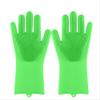 Magic Dishwashing Gloves Reusable Silicone Dish Gloves with Sponge Scrubbers for Kitchen Bathroom Cleaning Pet Hair Care Car 1 Pair Green view 1