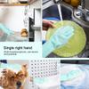 Magic Dishwashing Gloves Reusable Silicone Dish Gloves with Sponge Scrubbers for Kitchen Bathroom Cleaning Pet Hair Care Car 1 Pair Green view 2
