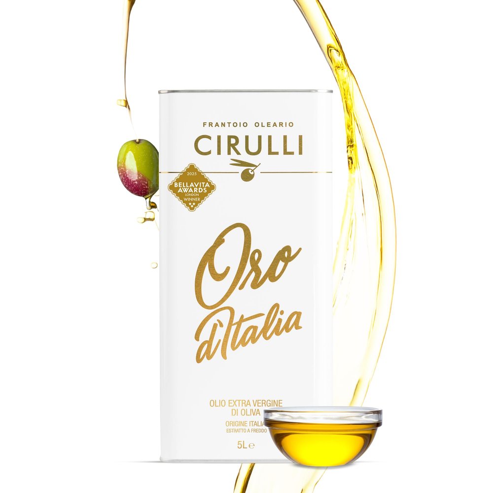 Cirulli 100% Italian Extra Virgin Olive Oil - 5L Tin - Cold Pressed Premium Quality EVOO - Ancient Roots Olive Oil Extra Virgin - Early Harvest - Hand Picked - High in Polyphenols - Fruity Aroma