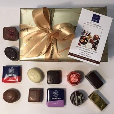 Leonidas Luxury Belgian Chocolates, Gift-Wrapped Box 500g. Assortment of Milk, White & Dark.