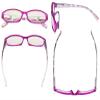 Eyekepper Small Lens Blue Light Filter Glasses Women - Anti Digital Glare UV Ray Computer Readers with Yellow Filter Lens Pattern Arms - Purple +2.50 view 3