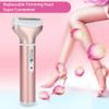 Electric for Women, USB Rechargeable Lady Set with Nose Trimmer 4 in 1 Portable Grooming Kit for Face Legs Armpit Arms Bikini Line Rose Gold view 4