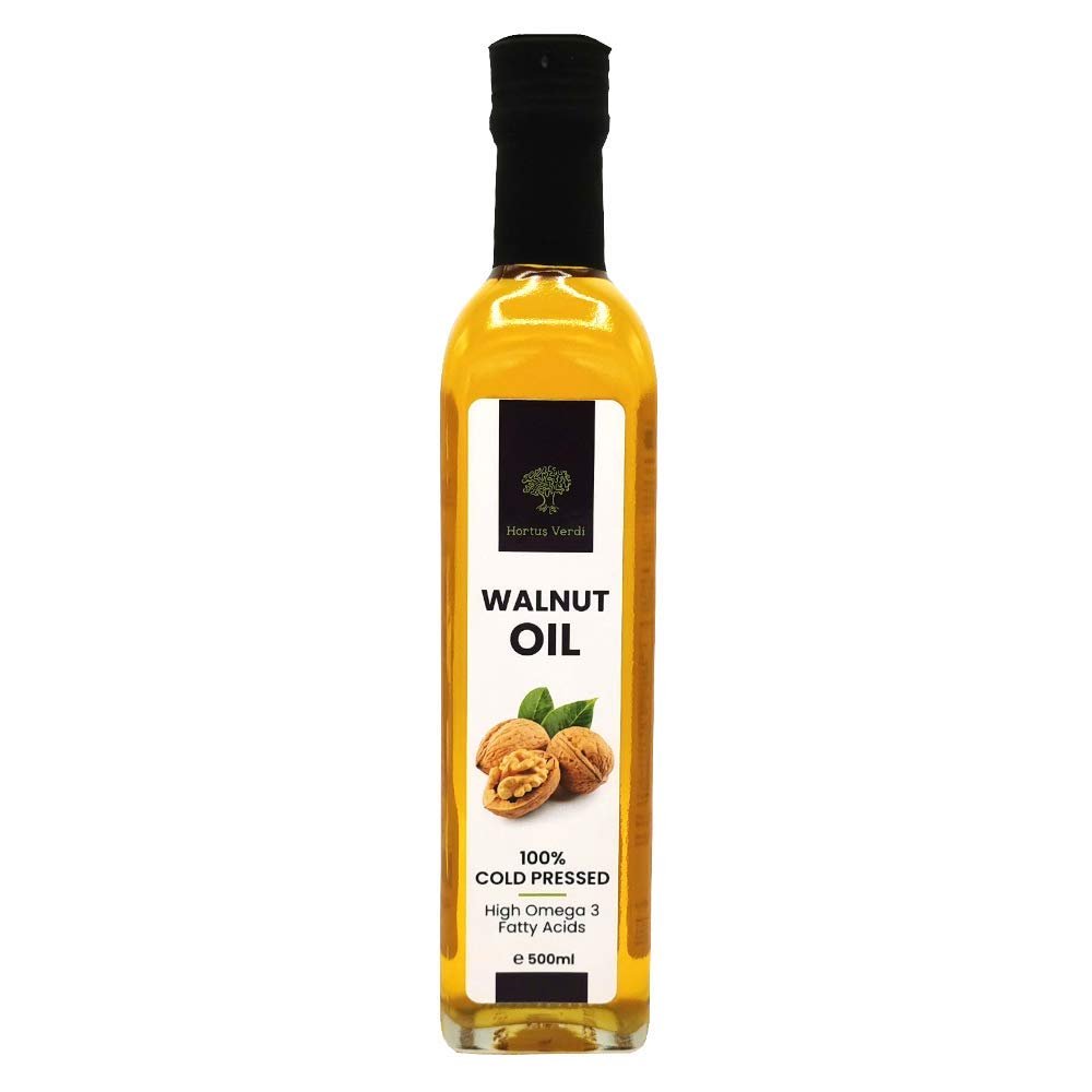 Walnut Oil 500 ml by Hortus Verdi Cold Pressed 100% Natural - European Sourced - RAW Vegan - Extra Virgin - Unrefined - Gluten Free