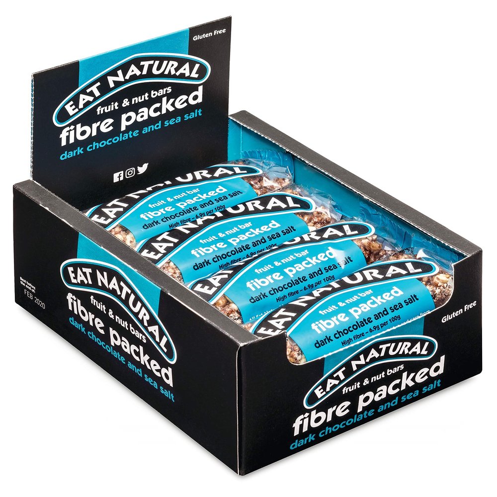 Eat Natural Fibre Packed Dark Chocolate & Sea Salt with Peanuts & Fruit 12 x 45g