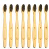 8 Pack Eco-Friendly Charcoal Natural Bamboo Toothbrushes | Biodegradable Soft Bristle Toothbrush | UK Brand ecoMe view 1