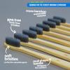 8 Pack Eco-Friendly Charcoal Natural Bamboo Toothbrushes | Biodegradable Soft Bristle Toothbrush | UK Brand ecoMe view 2