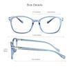VisionGlobal Men's Blue Light Blocking Glasses, Anti Eyestrain, Computer Reading, TV Glasses, Stylish Square Frame, Anti Glare(Clear Blue, No Magnification) view 3