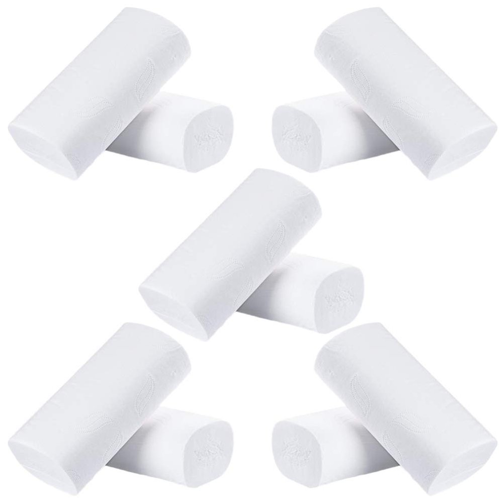 NUOBESTY 10pcs Coreless Thickened Toilet Paper Wood Pulp Tissue for Home Use Kitchen Bathroom Toilet Roll