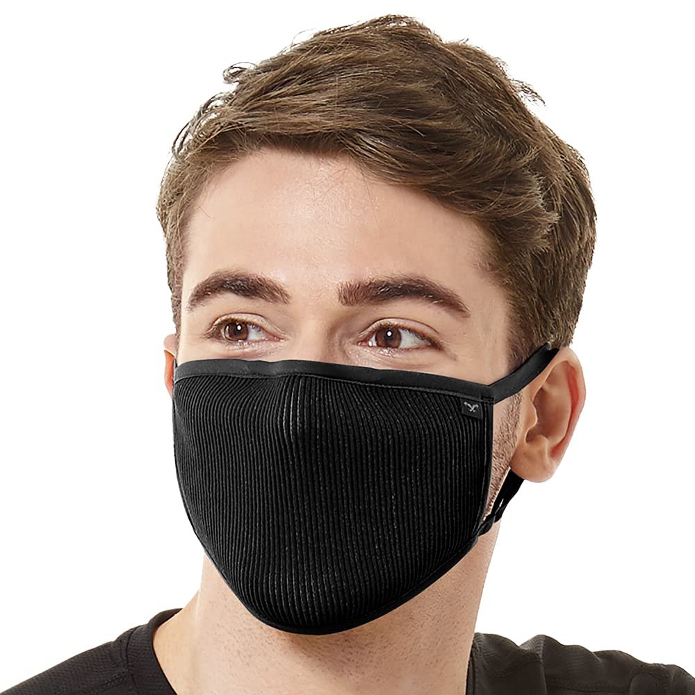 Naroo F.U Plus - Reusable Anti Dust Breathable Sports Face Mask for Men, Women & Kids (Large, Black)