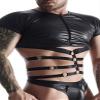 Regnes Fetish Planet Wetlook Men's Strappy T-Shirt, M, Black, 256 ml view 1