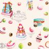 20 Napkins Treats in All Shapes Beige Cupcakes Dessert Vintage 33 x 33 cm view 1