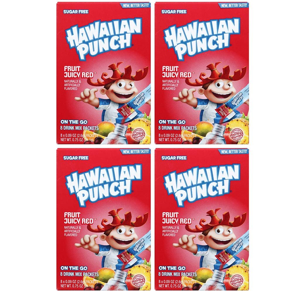 Hawaiian Punch Fruit Juicy Red on the Go New Better Taste 8 Drink Mixes - 4 Pack