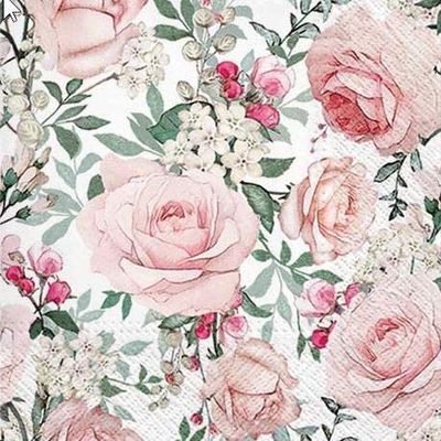 20 Napkins Beautiful Roses Flowers Wedding 33 x 33 cm