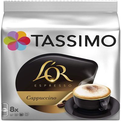 Tassimo L'OR Cappuccino Coffee Pods -10 Packs (80 Drinks)