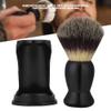 ANGGREK Shaving Brush Holder, Professional Black Beard Brush Stand Shaving Tool Lightweight Shaving Brush Support for Home Personal(Beard Brush + Holder) view 3