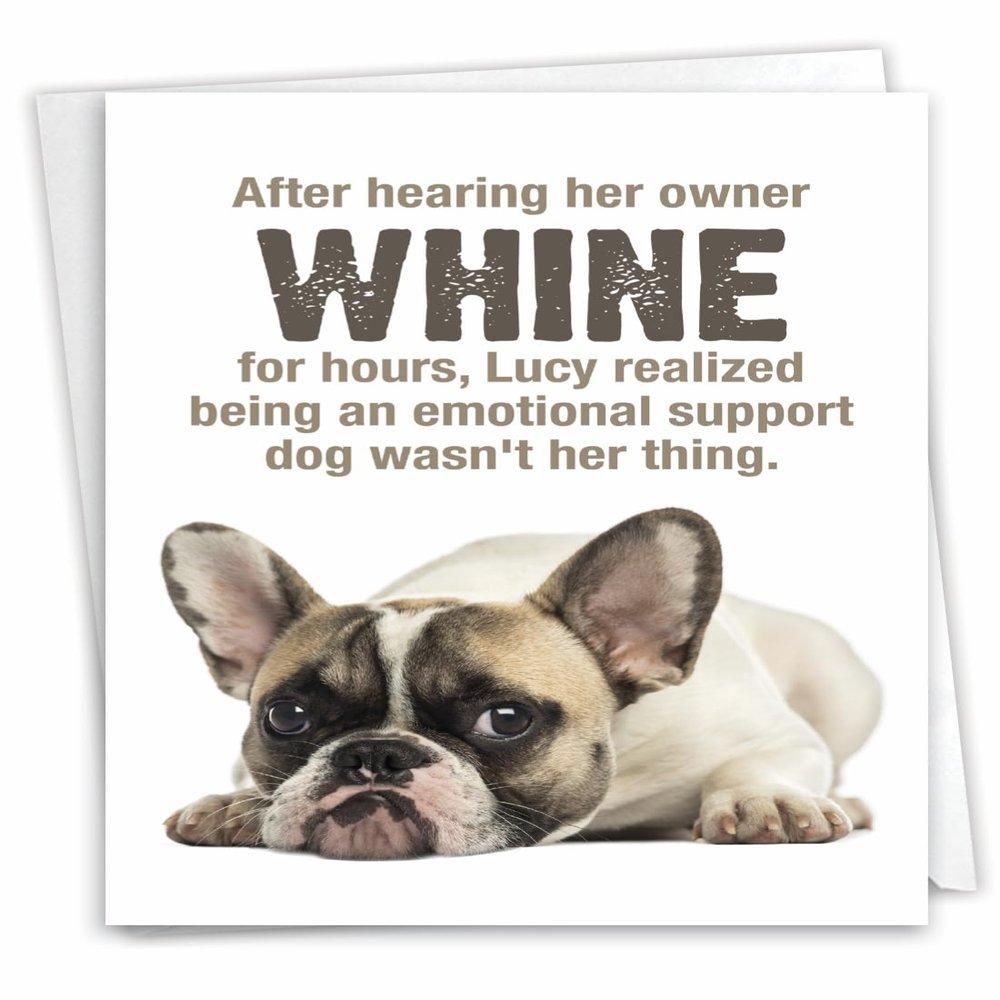 NobleWorks - Funny Happy Birthday Card with Envelope - Hilarious Quarantine, Toilet Paper Humor Greetings - Emotional Support Dog C3718BDG
