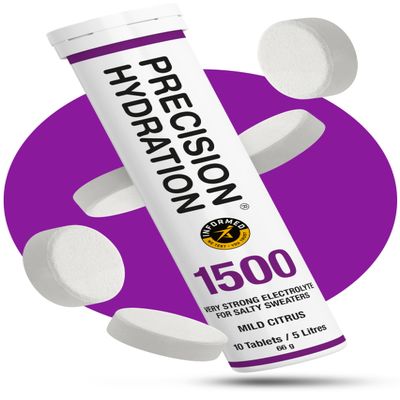 Precision Hydration Electrolytes Tablets - Multi Strength Effervescent Hydration Tablet - Combats Cramp - Low Calorie, Gluten Free, Vegan/Vegetarian Friendly (1 Tubes, 1500mg/L - Purple)