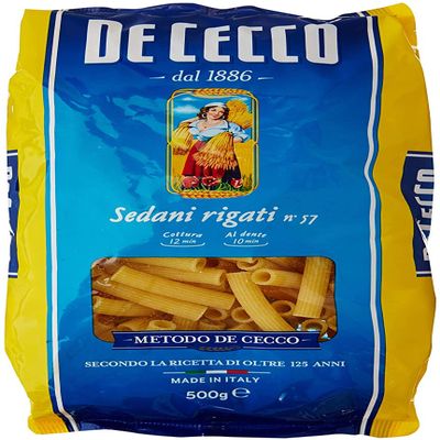 DE CECCO SEDANI RIGATI (500g) - Italian PASTA - Pack of 6