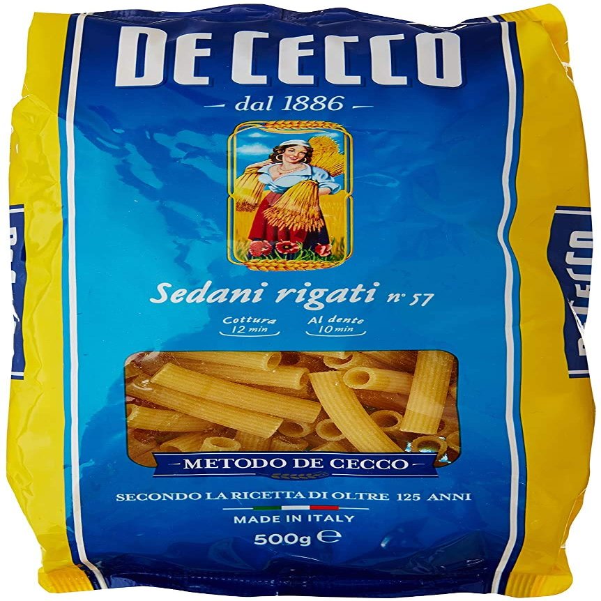 DE CECCO SEDANI RIGATI (500g) - Italian PASTA - Pack of 6