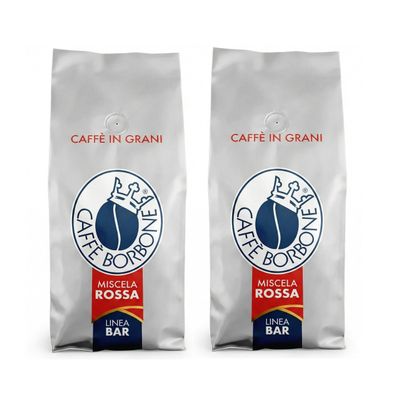 Caff Borbone Whole Bean Coffee, Red Blend, Strong and Creamy Flavor - 2.2 Pound (Pack of 2)