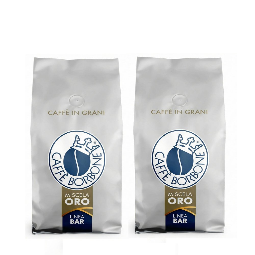 Caff Borbone Whole Bean Coffee, Gold Blend, Smooth and Refined Flavor - 2.2 Pound (Pack of 2)