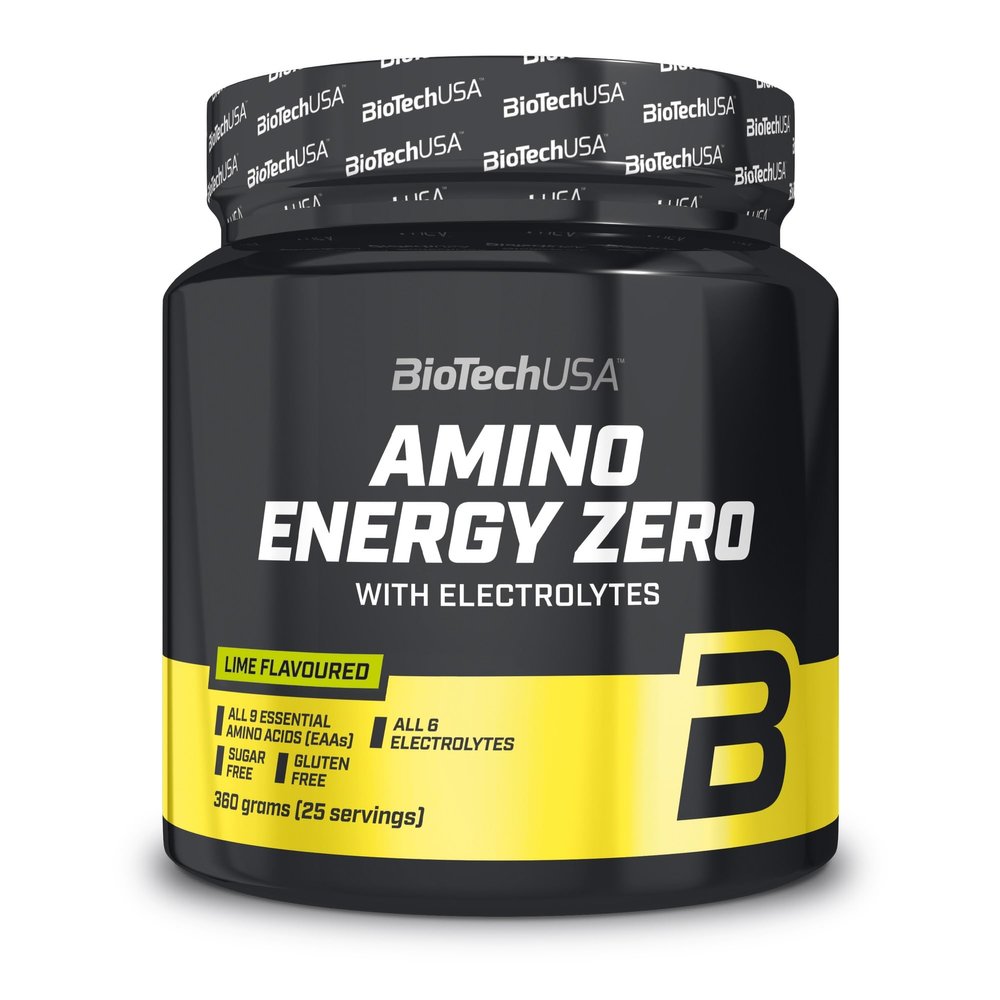 BioTechUSA Amino Energy Zero with Electrolytes | Pre-Workout | 9 Essential Amino Acids | Caffeine | Sugar-Free, Gluten-Free, 360 g, Lime