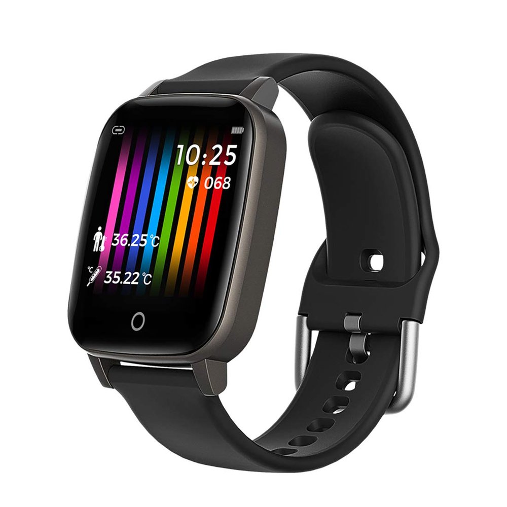 Tontech Smart Temperature Measurement Watch Activty Tracker Monitor Fitness Watch (Black)