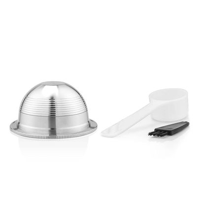 i Cafilas Refillable Coffee Capsule for Nespresso Vertuoline Stainless Steel Refill Capsule Coffee Capsules Espresso Coffee-Tamper (1 Pod)
