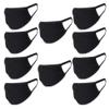 Buttonsmith Black Adult Cotton Face Mask - Pack of 10 - Two Layer Soft T-Shirt Material - Washable, Reuseable - Adult One Size - Made in The USA view 1