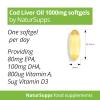 Cod Liver Oil Capsules High Strength 1000mg, 365 Omega 3 Softgels, EPA DHA Vitamin A Vitamin D3, 1 Year Supply, Gluten Free, UK Made by Natur Supps view 2