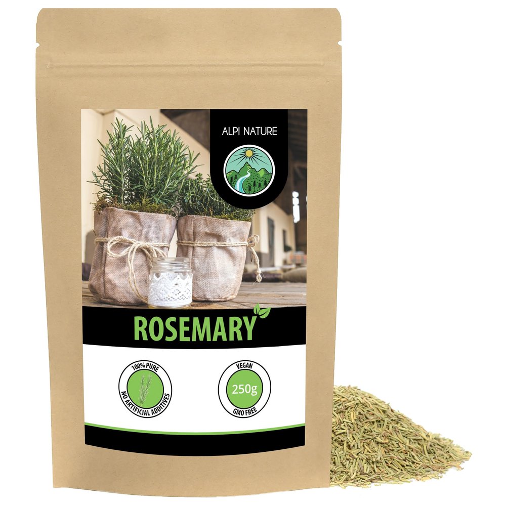 Alpi Nature Rosemary Dried 250g 8.8 oz, Dried and Rubbed Leaves, Rosemary Herb for Cooking