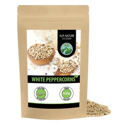 Alpi Nature White Pepper 500g 1.1 lb, Whole Peppercorns, White Peppercorns Whole for Cooking