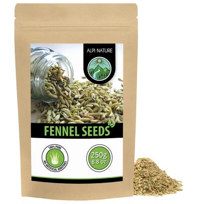 Alpi Nature Fennel Seeds 250g 8.8 oz, Whole Fennel Seeds for Cooking, Spice Blends and Tea
