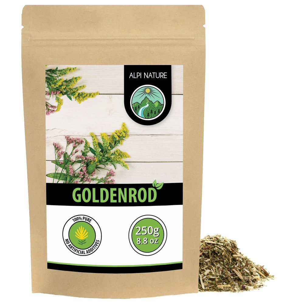 Alpi Nature Goldenrod Tea 250g 8.8 oz, Dried and Cut Golden Rod Herb, Goldenrod Loose Tea