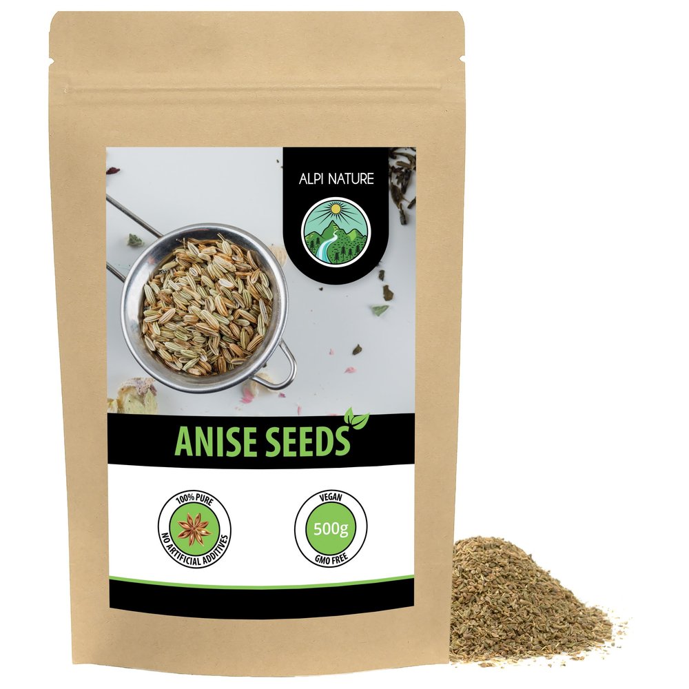 Alpi Nature Aniseed Whole 500g 1.1 lb, Whole Anise Seeds for Aniseed Tea, Anise Tea and Cooking