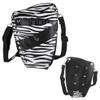 Hairdressing Scissors Waist Bag, Professional PU Leather Hair Stylist Barber Scissors Holster for Hair Clip Comb Hairdressing Tool (Black+White Stripe) view 1