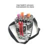 Hairdressing Scissors Waist Bag, Professional PU Leather Hair Stylist Barber Scissors Holster for Hair Clip Comb Hairdressing Tool (Black+White Stripe) view 2