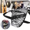 Hairdressing Scissors Waist Bag, Professional PU Leather Hair Stylist Barber Scissors Holster for Hair Clip Comb Hairdressing Tool (Black+White Stripe) view 3