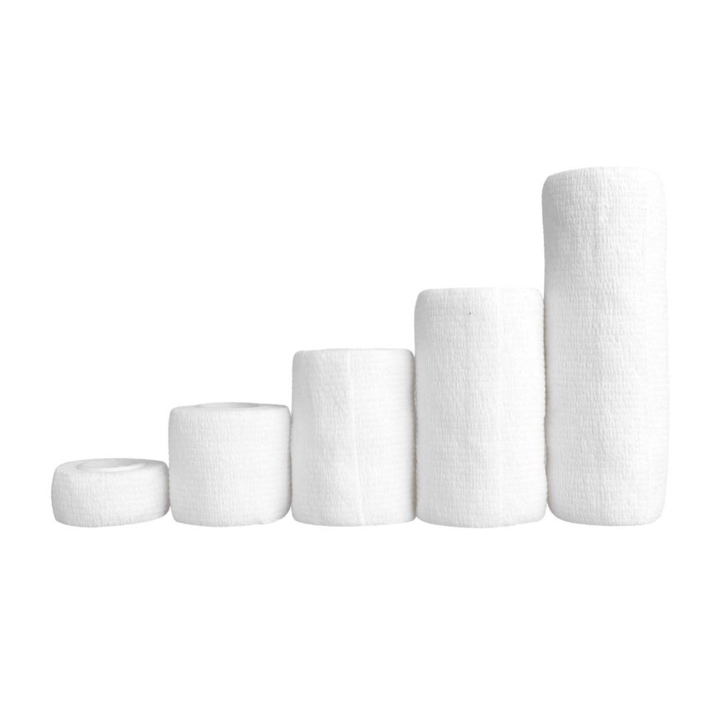 5pcs Color Duct Tape Sports Self Adherent Wrap Vet Wrap Vet Tape Wrap Cohesive Tape Sports Tape Cohesive Goon Tape Roll White Elasticity
