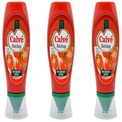 3X Calv Ketchup Squeeze Table sauces Sauce 250ml with Natural Ingredients