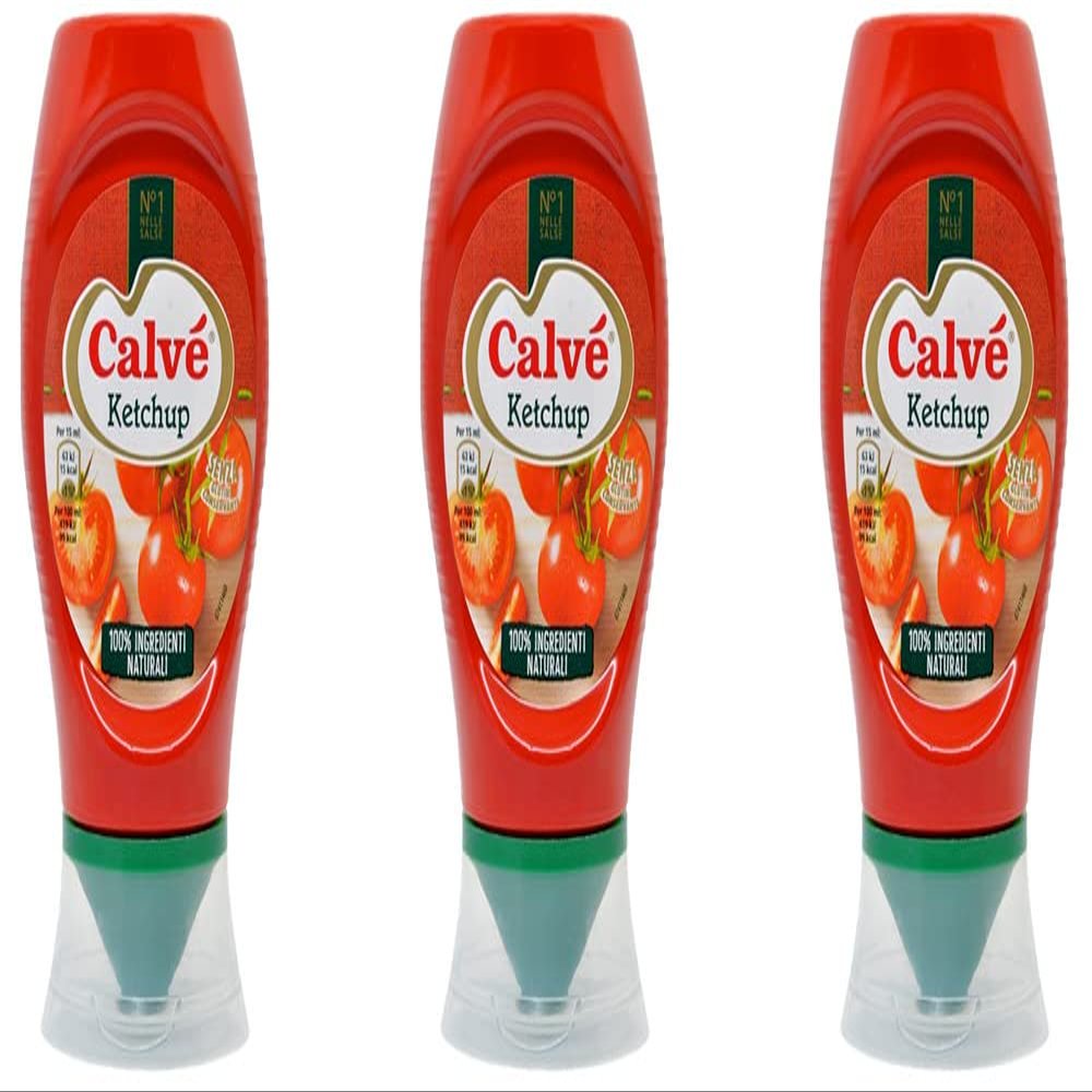 3X Calv Ketchup Squeeze Table sauces Sauce 250ml with Natural Ingredients